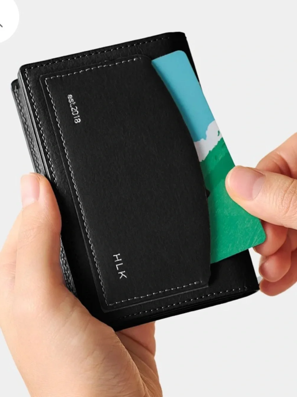 Black Cactus Leather Card Holder Wallet